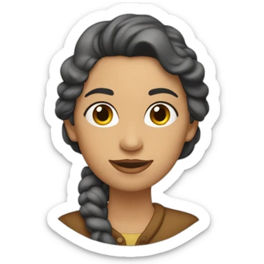 Mujer-cabellocortocastaño-pielblanca-franela sticker