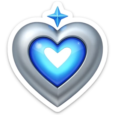A geometric 3D heart with a blue star inside sticker