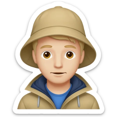 Make a man with a sou’wester, the cap that you use when it rains sticker