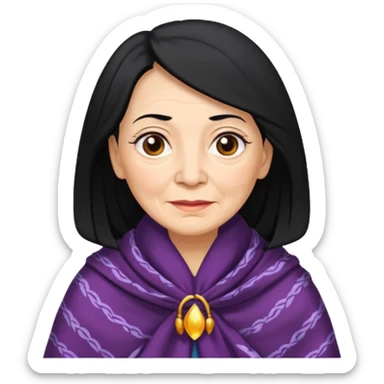 Old Lady 44 age black hair light skin sticker