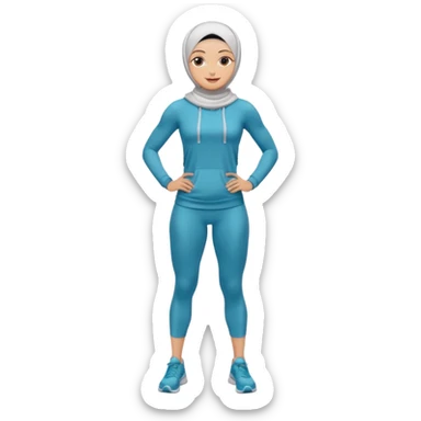 High resolution full body of a girl wearing a hijab and is a fitness trainer sticker