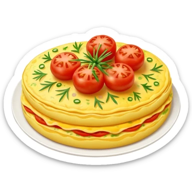 Omelet with tomato and chives  sticker