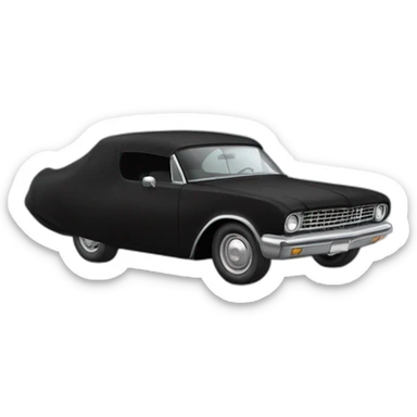 1960s dusty car covered in black cover sticker