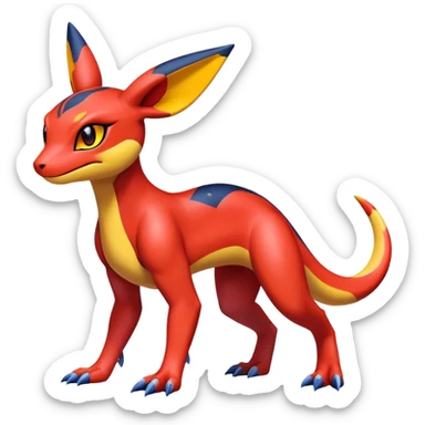 Cute Shiny Guilmon-Quilava-Salandit-Umbreon-Fakémon-hybrid-creature (full body)  sticker