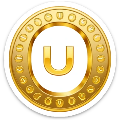 LA LETRA U DENTRO DE UN CIRCULO DORADO sticker
