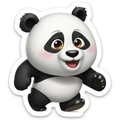 panda arriving sticker