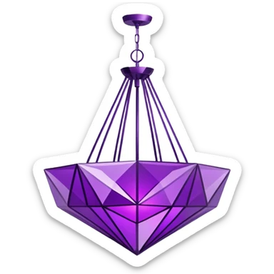 minimalist simple purple chandelier sticker