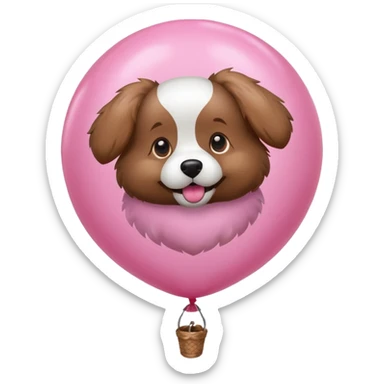 Chien en ballon rose sticker
