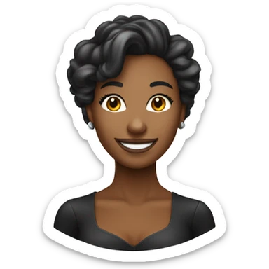 une belle femme d'affaire noir ayant un très beau sourire avec des cheveux longs sticker