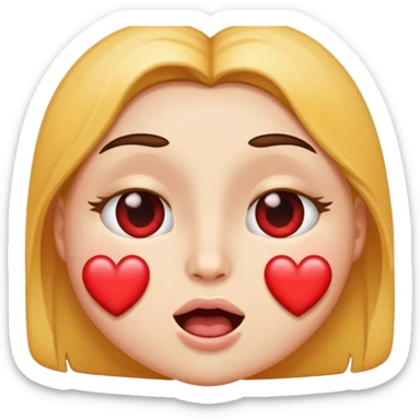 Face with heart eyes and drool coming out of mouth sticker