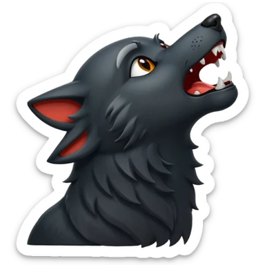 Black wolf howling sticker