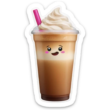 Iced latte with lipstick mark on it  sticker