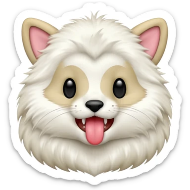 A thrumbo from the game rimworld. Front view, sticks the tongue out and licks. animated sticker