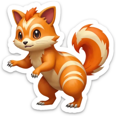 Volcanic Quilava-Furret-Linoone-fusion (full body) sticker