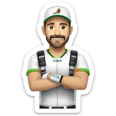 Maxime biaggi qui fait lève les mains sticker