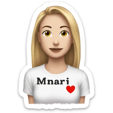 T-shirt with the inscription “I ❤️ mari” sticker