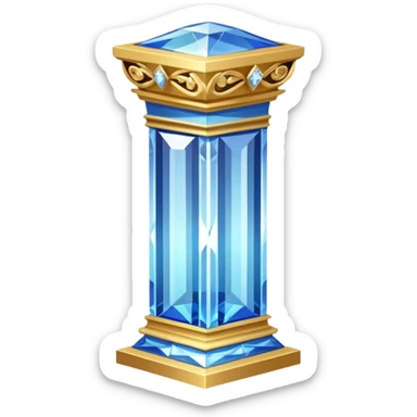 generate beautiful greek crystal pillar intricate front view more beautiful with flowers wrapping around the pillar make the pillar made of diamond sticker