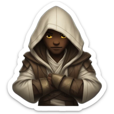 hooded jedi folding arms in world of warcraft sticker
