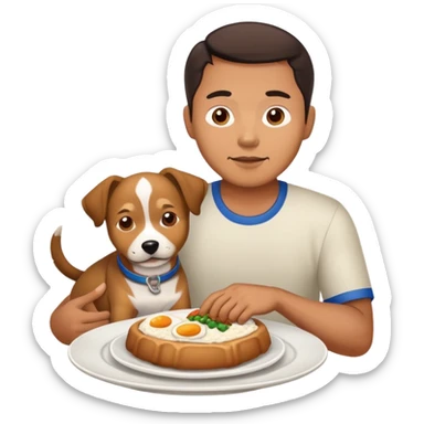 filipino man with dog on plate sticker