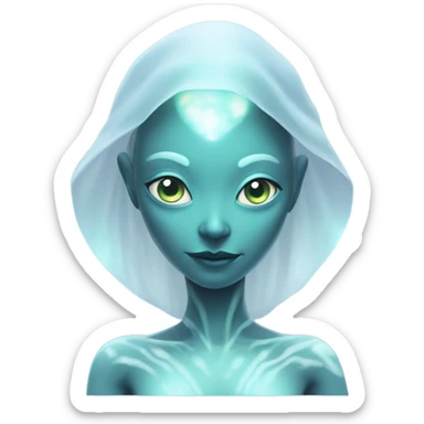a heavenly alien woman full body sticker