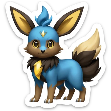 Eevee-Luxray-Luxio-fusion-hybrid-animal-Fakémon-Pokémon-creature sticker