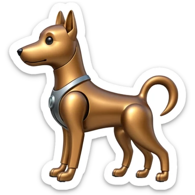 Robots Dog Bot – Mechanical dog with metal body, wagging tail sticker