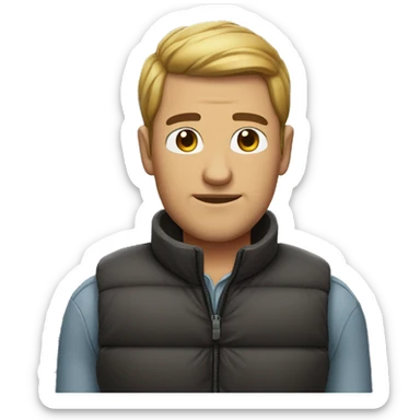 Man wearing puffervest sticker