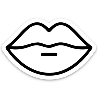 a kiss, minimalistic icon style, simple, clean lines sticker