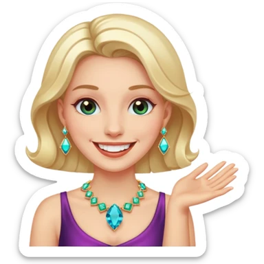 gem lover woman with gem accessories excessive amount sticker