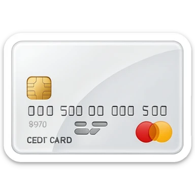 white credit card sticker