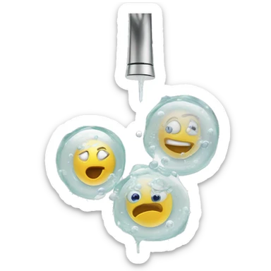 Dishes in sink with bubbles sticker