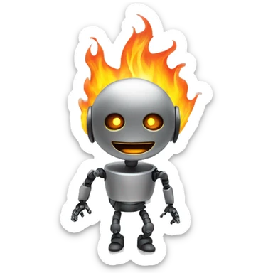 Chat bot sparks and fire sticker