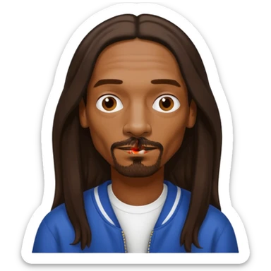 Snoop Dogg with dark brown long hair sticker