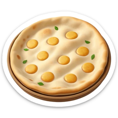 Cinematic Realistic Roti Dish Emoji, showcasing freshly made flatbread rendered with lifelike detail and warm natural lighting. sticker