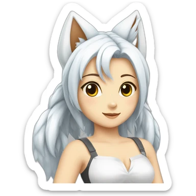 twintails-white-fox sticker
