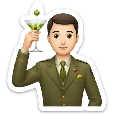 Emoji of a guy respectfully saluting by rising glass of martini cocktail like this 🍸 sticker