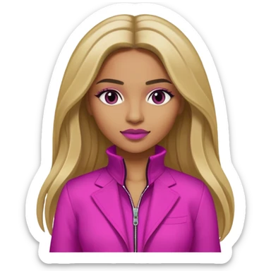 Ciara with long dark blonde hair magenta outfit sticker