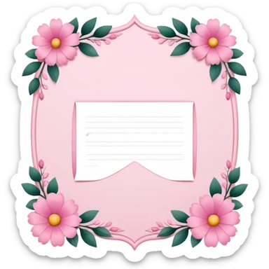 Pink letter invitation  sticker