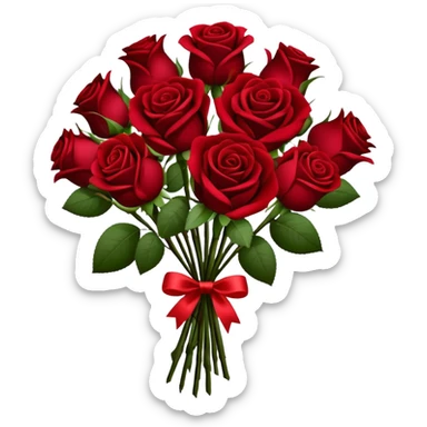 Bouquet of dark red roses sticker