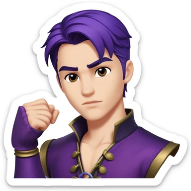 mal from descendants fighting sticker