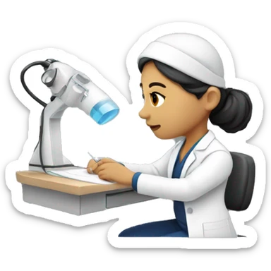 A Mexican ultrasound technologist doing an exam sticker