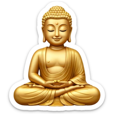 Buddha statue emoji modeled off the meditate emoji but Buddha themed sticker