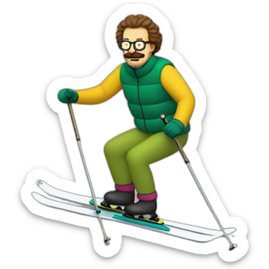 Ned Flanders skiing sticker