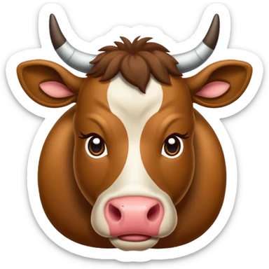 Vaca escocesa donde no se le ven los ojos sticker