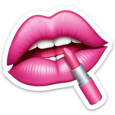 pink lipstick kiss mark sticker