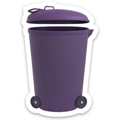 Draw a Pixar-style trash can. The view should be at a high angle. Do not use the face, eye, and mouth. sticker