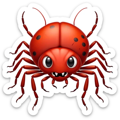 Kawaii style cute Bedbug with fangs sticker