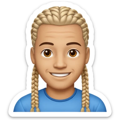 light skin man with cornrows sticker