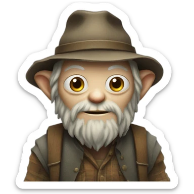 Gollum with a lumberjack beard sticker
