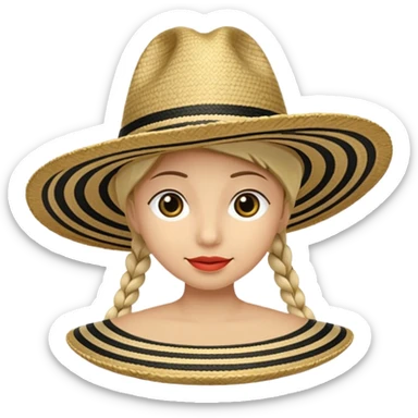 Sombrero Vueltiao con varias rallas negras sticker